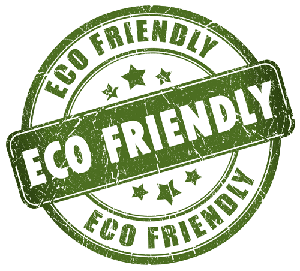 Stämpel med texten Eco friendly